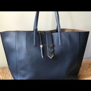 Mackage Navy Aggie Tote Material: Genuine Leather